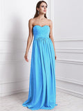 Sheath/Column Sweetheart Sleeveless Ruffles Long Chiffon Bridesmaid Dresses TPP0005795