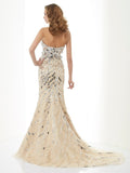 Trumpet/Mermaid Sweetheart Sleeveless Beading Long Satin Dresses TPP0002488