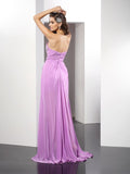 Sheath/Column Sweetheart Beading Sleeveless Long Silk like Satin Dresses TPP0009195