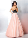 Ball Gown Sweetheart Beading Sleeveless Long Satin Quinceanera Dresses TPP0002798