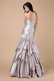 Trumpet/Mermaid Strapless Sleeveless Pleats Long Elastic Woven Satin Dresses TPP0004407