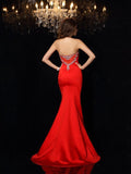 Sheath/Column Sweetheart Beading Sleeveless Long Satin Dresses TPP0002214