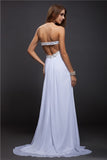 Sheath/Column Strapless Beading Sleeveless Long Chiffon Dresses TPP0004336