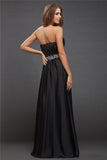 Sheath/Column Sweetheart Sleeveless Beading Long Charmeuse Bridesmaid Dresses TPP0005547