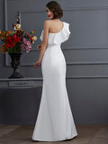 Trumpet/Mermaid One-Shoulder Sleeveless Ruffles Long Taffeta Dresses TPP0002316