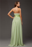 Sheath/Column Strapless Sleeveless Ruffles Long Chiffon Elastic Woven Satin Bridesmaid Dresses TPP0005521