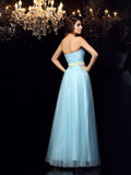 Ball Gown Strapless Sash/Ribbon/Belt Sleeveless Long Satin Quinceanera Dresses TPP0004221