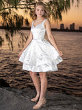 A-Line/Princess Satin Ruffles Sweetheart Sleeveless Short/Mini Homecoming Dresses TPP0004555