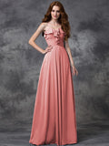 A-line/Princess Sweetheart Ruffles Sleeveless Long Chiffon Bridesmaid Dresses TPP0005598