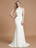 Trumpet/Mermaid Sleeveless Scoop Sweep/Brush Train Chiffon Bridesmaid Dresses TPP0005142