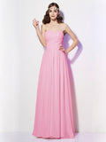 A-Line/Princess Sweetheart Sleeveless Long Pleats Chiffon Bridesmaid Dresses TPP0005097