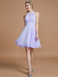 A-Line/Princess Chiffon Knee-Length Sleeveless Scoop Bridesmaid Dresses TPP0005275