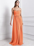 Sheath/Column Sweetheart Sleeveless Ruffles Long Chiffon Bridesmaid Dresses TPP0005795