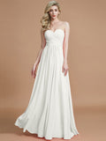 A-Line/Princess Sweetheart Sleeveless Floor-Length Chiffon Bridesmaid Dresses TPP0005518