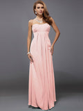 Sheath/Column Strapless Sleeveless Ruffles Long Chiffon Bridesmaid Dresses TPP0005426