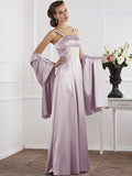 A-Line/Princess Spaghetti Straps Sleeveless Beading Long Elastic Woven Satin Mother of the Bride Dresses TPP0005304