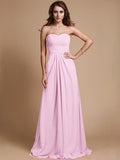 A-Line/Princess Sweetheart Sleeveless Ruffles Chiffon Long Bridesmaid Dresses TPP0005380