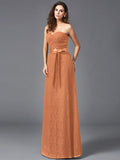 A-Line/Princess Sweetheart Sash/Ribbon/Belt Sleeveless Long Lace Bridesmaid dresses TPP0005357