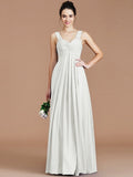 Empire Sweetheart Sleeveless Ruched Floor-Length Chiffon Bridesmaid Dresses TPP0005329