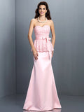 Trumpet/Mermaid Sweetheart Lace Sleeveless Long Satin Bridesmaid Dresses TPP0005592