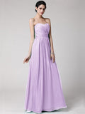 Sheath/Column Sweetheart Sleeveless Pleats Long Chiffon Bridesmaid Dresses TPP0005844