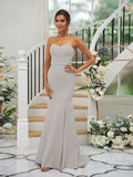 Trumpet/Mermaid Stretch Crepe Ruffles Strapless Sleeveless Sweep/Brush Train Bridesmaid Dresses TPP0004906