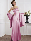 A-Line/Princess Spaghetti Straps Sleeveless Beading Long Elastic Woven Satin Mother of the Bride Dresses TPP0005304