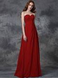 A-line/Princess Sweetheart Sleeveless Long Ruffles Chiffon Bridesmaid Dresses TPP0005770