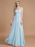 A-Line/Princess Sweetheart Sleeveless Floor-Length Chiffon Bridesmaid Dresses TPP0005518