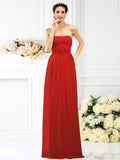 A-Line/Princess Strapless Hand-Made Flower Sleeveless Long Chiffon Bridesmaid Dresses TPP0005309