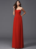 A-Line/Princess Sweetheart Pleats Sleeveless Long Chiffon Bridesmaid dresses TPP0005628