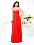 A-Line/Princess Sweetheart Sleeveless Long Chiffon Bridesmaid Dresses TPP0004267