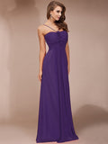 Sheath/Column Ruffles Long Sleeveless Chiffon Bridesmaid Dresses TPP0005717