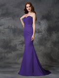 Trumpet/Mermaid Sweetheart Beading Sleeveless Long Satin Chiffon Bridesmaid Dresses TPP0005321