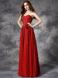 A-line/Princess Sweetheart Ruffles Sleeveless Long Chiffon Bridesmaid Dresses TPP0005803