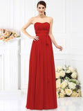 A-Line/Princess Strapless Sash/Ribbon/Belt Sleeveless Long Chiffon Bridesmaid Dresses TPP0005731