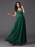 A-Line/Princess Straps Sash/Ribbon/Belt Sleeveless Long Chiffon Bridesmaid Dresses TPP0005143