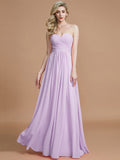 A-Line/Princess Sweetheart Sleeveless Floor-Length Chiffon Bridesmaid Dresses TPP0005518