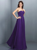 A-Line/Princess Sweetheart Pleats Sleeveless Long Chiffon Bridesmaid Dresses TPP0005405