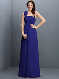 A-Line/Princess Strapless Hand-Made Flower Sleeveless Long Chiffon Bridesmaid Dresses TPP0005737