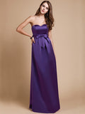 Sheath/Column Sweetheart Sleeveless Long Bowknot Satin Bridesmaid Dresses TPP0005678