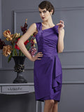 Sheath/Column Sleeveless Applique Short Taffeta Bridesmaid Dresses TPP0005248