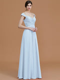 A-Line/Princess V-neck Sleeveless Floor-Length Lace Chiffon Bridesmaid Dresses TPP0005569