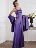 A-Line/Princess Spaghetti Straps Sleeveless Beading Long Elastic Woven Satin Mother of the Bride Dresses TPP0005304