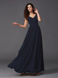 A-Line/Princess Straps Sash/Ribbon/Belt Sleeveless Long Chiffon Bridesmaid Dresses TPP0005143