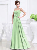 A-Line/Princess Sweetheart Sleeveless Chiffon Pleats Long Bridesmaid Dresses TPP0005559