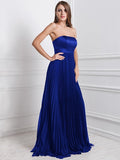 A-Line/Princess Strapless Sleeveless Ruffles Long Chiffon Bridesmaid Dresses TPP0005555