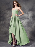 A-line/Princess Sweetheart Ruffles Sleeveless High Low Chiffon Bridesmaid Dresses TPP0005145