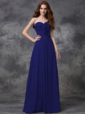 A-line/Princess Sweetheart Ruffles Sleeveless Long Chiffon Bridesmaid Dresses TPP0005598