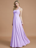 A-Line/Princess Sweetheart Sleeveless Ruched Floor-Length Chiffon Bridesmaid Dresses TPP0005051